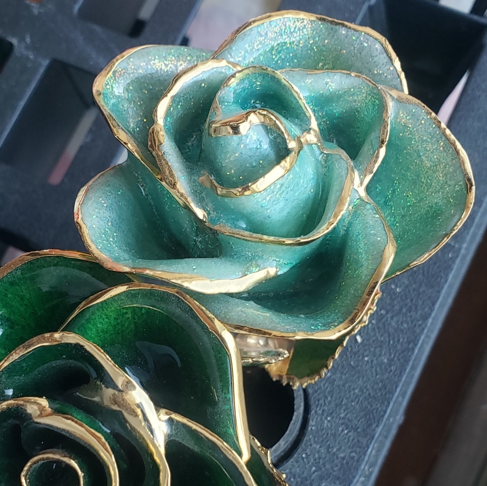 Stephen Singer 24kt Dipped Rose - Teal